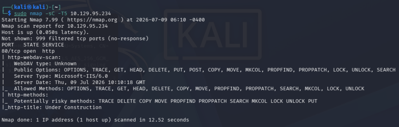 Escaneo de WebDAV con Nmap